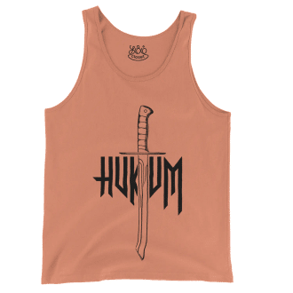 Hukum (Black) Men/Unisex Tank Top in Melon Color