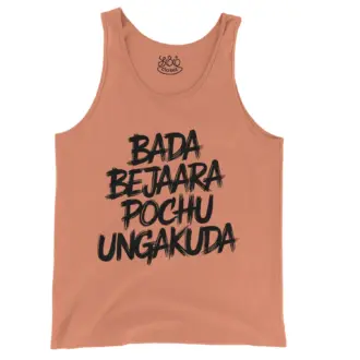 Bada Bejaara Pochu Ungakuda (Black) Men/Unisex Tank Top in Melon Color