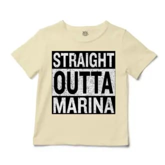 Straight Outta Marina Unisex Toddler T-Shirt in Natural Color