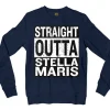 Straight Outta Stella Maris Men/Unisex Long Sleeve T-Shirt in Navy Color