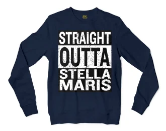 Straight Outta Stella Maris Men/Unisex Long Sleeve T-Shirt in Navy Color