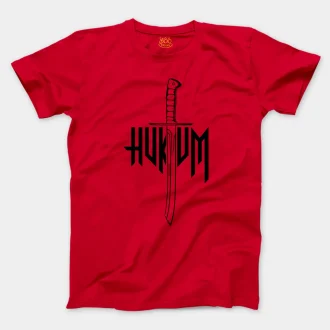 Hukum (Black) Men/Unisex T-Shirt in Red Color