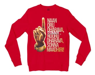 Naan Oru Dharava Sonna, Nooru Dharava Sonna Maadhiri Men/Unisex Long Sleeve T-Shirt in Red Color