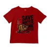 Save Water Drink Quarter Unisex Toddler T-Shirt in Red Color