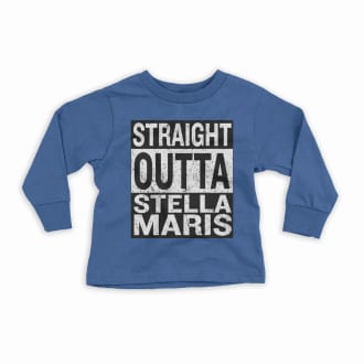 Straight Outta Stella Maris Youth Unisex Sweatshirt in Royal Color