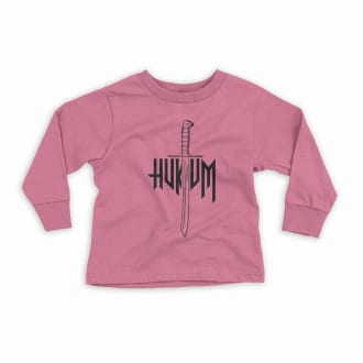 Hukum (Black) Youth Unisex Sweatshirt in Safety Pink Color