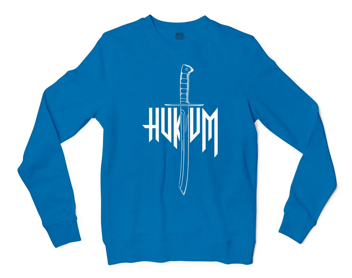 Hukum Men/Unisex Long Sleeve T-Shirt in Sapphire Color