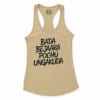Bada Bejaara Pochu Ungakuda (Black) Women's Racerback Tank in Solid Banana Cream Color