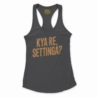 Kya Re, Settinga Women's Racerback Tank in Solid Black Color