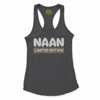 Naan Limited Edition Women's Racerback Tank in Solid Black Color