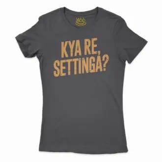 Kya Re, Settinga Women's T-Shirt in Solid Black Color