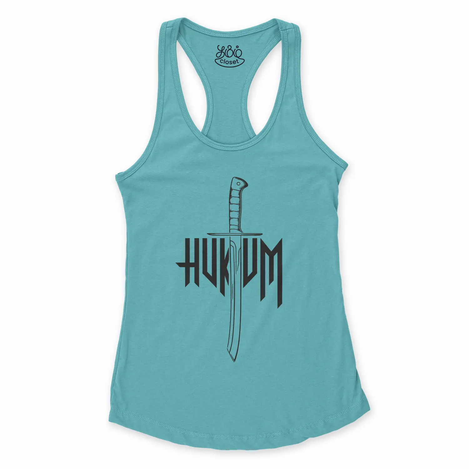 Hukum (Black) Women's Racerback Tank in Solid Cancun Color