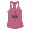 Hukum (Black) Women's Racerback Tank in Solid Hot Pink Color