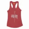 Hukum Women's Racerback Tank in Solid Red Color