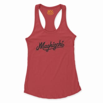Maghizchi (Black) Women's Racerback Tank in Solid Red Color