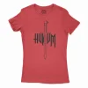 Hukum (Black) Women's T-Shirt in Solid Red Color