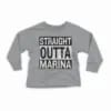 Straight Outta Marina Youth Unisex Sweatshirt in Sport Grey Color