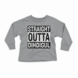 Straight Outta Dindigul Youth Unisex Sweatshirt in Sport Grey Color