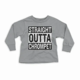 Straight Outta Chrompet Youth Unisex Sweatshirt in Sport Grey Color
