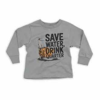 Save Water Drink Quarter Youth Unisex Sweatshirt in Sport Grey Color