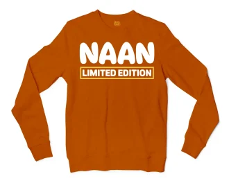 Naan Limited Edition Men/Unisex Long Sleeve T-Shirt in Texas Orange Color