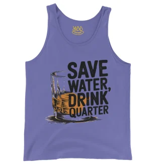 Save Water Drink Quarter Men/Unisex Tank Top in Violet Color
