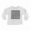 Yachacha Yachacha, Gachacha Gachacha - Black Youth Unisex Sweatshirt in White Color