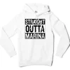 Straight Outta Marina Men/Unisex Hoodie in White Color