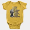 Naan Oru Dharava Sonna, Nooru Dharava Sonna Maadhiri (Black) Short Sleeve Baby Onesie in Yellow Color