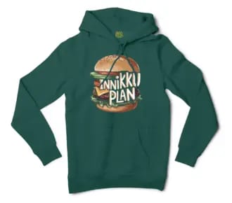 Innikki Plan - Burger Men/Unisex Hoodie in Alpine Green Color