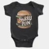 Innikki Plan - Burger Short Sleeve Baby Onesie in Black Color
