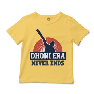 Dhoni Era Never Ends Unisex Toddler T-Shirt in Butter Color