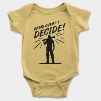 Msd - Game Over? I Decide! Short Sleeve Baby Onesie in Butter Color
