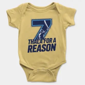Thala For A Reason Short Sleeve Baby Onesie in Butter Color