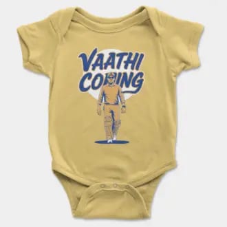 Vaathi Coming Short Sleeve Baby Onesie in Butter Color