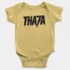 Tha7A Short Sleeve Baby Onesie in Butter Color