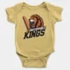 Unstoppable Kings Short Sleeve Baby Onesie in Butter Color