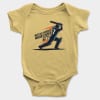 Not All Heroes Wear Capes, Some Wear No. 7 Short Sleeve Baby Onesie in Butter Color