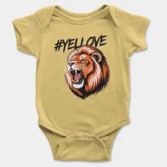 #Yellove Short Sleeve Baby Onesie in Butter Color