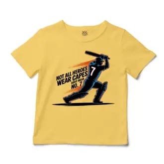 Not All Heroes Wear Capes, Some Wear No. 7 Unisex Toddler T-Shirt in Butter Color