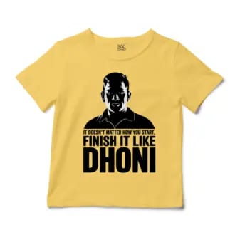 No Matter How You Start, Finish It Like Dhoni Unisex Toddler T-Shirt in Butter Color