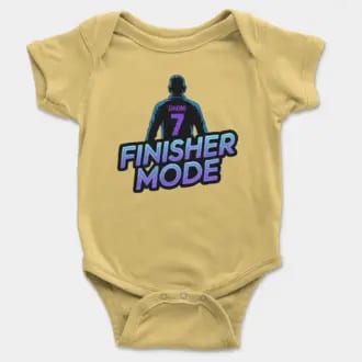 Finisher Mode Short Sleeve Baby Onesie in Butter Color