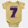 Captain No 7 Short Sleeve Baby Onesie in Butter Color
