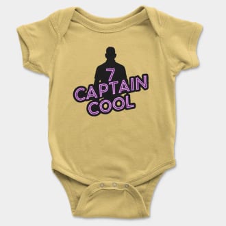 Captain Cool Short Sleeve Baby Onesie in Butter Color