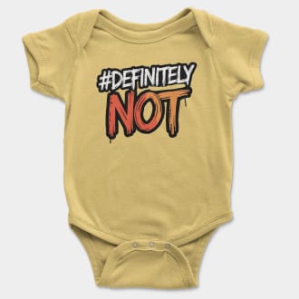 #Definitely Not Short Sleeve Baby Onesie in Butter Color