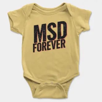 Msd Forever Short Sleeve Baby Onesie in Butter Color