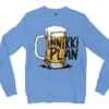Inniki Plan - Beer Men/Unisex Long Sleeve T-Shirt in Carolina Blue Color