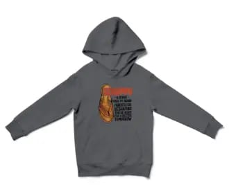 Seruppu - A Device Used By Indian Parents Unisex Youth Hoodie in Charcoal Color