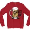 Inniki Plan - Beer Men/Unisex Long Sleeve Sweatshirt in Cherry Red Color