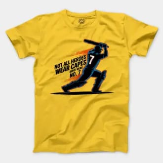 Not All Heroes Wear Capes, Some Wear No. 7 Men/Unisex T-Shirt in Daisy Color